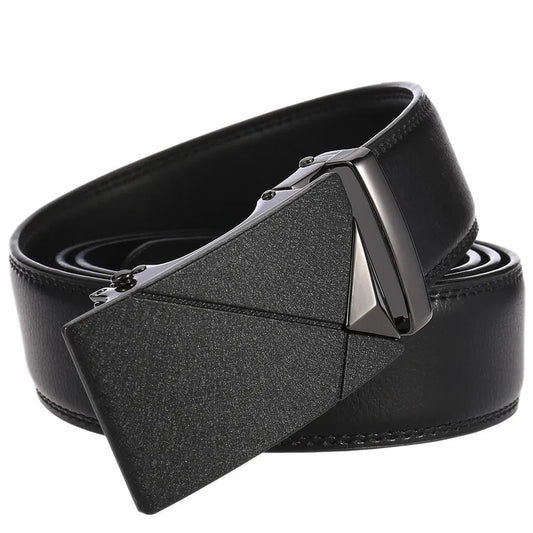 HKM-726163 Men's Automatic Buckle Leather Belt - Model LY36-7795-1