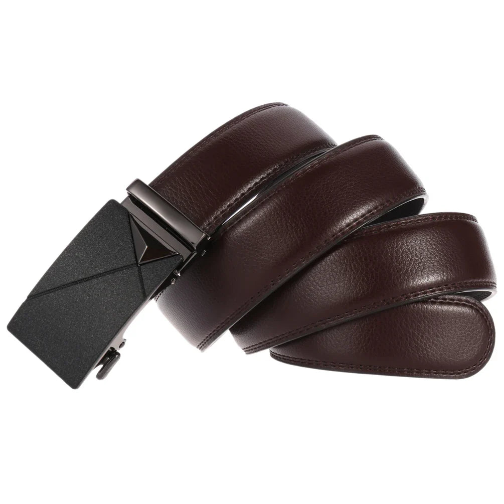 HKM-726163 Men's Automatic Buckle Leather Belt - Model LY36-7795-1