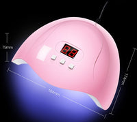 HKM-320211 54W Induction Nail Lamp with Dual Light Source, LCD Display, Infrared Sensor, and USB Power Supply