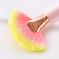 HKM-294931 12-Piece Pink Makeup Brush Set with Nylon Wool Bristles and Wooden Handles
