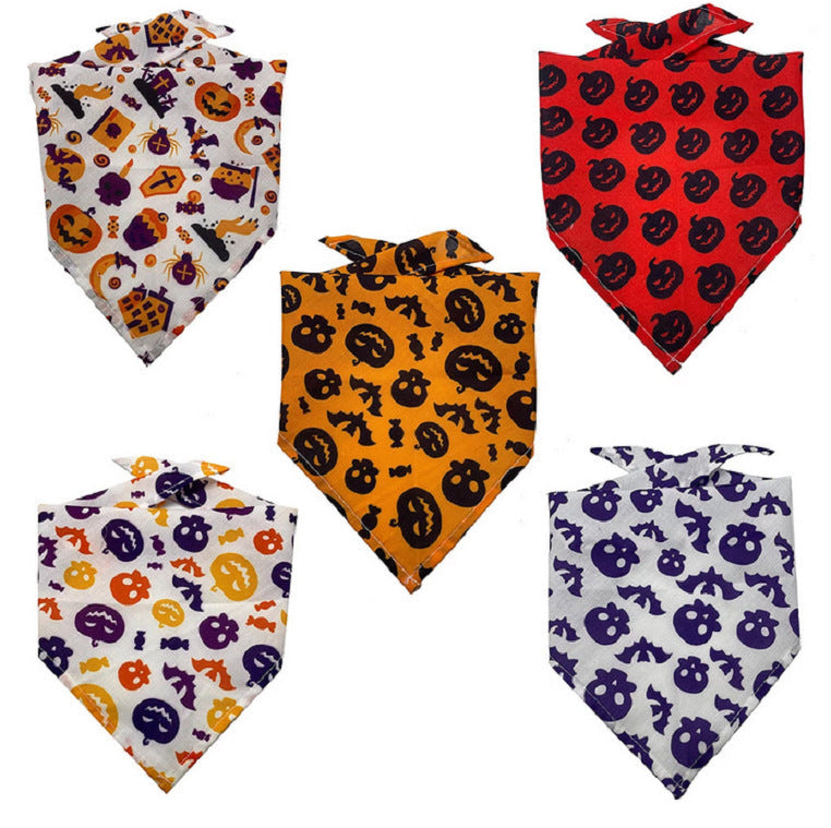 HKM-895635 Triangular Tie-Dye Polyester Pet Drool Towel Scarf