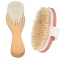 HKM-828627 Baby Lotus Wood Comb and Bath Brush Set - Gentle Hair Care for Infants