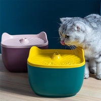 HKM-586323 Pet Cat Drinking Fountain - Removable, Washable, and 2.5L Capacity with USB Cable and Built-in Filter, Available in Pink Purple or Green Yellow