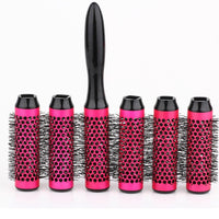 HKM-794707 Ceramic Round Hair Brush with Detachable Handle, High-Temperature Resistant, 50mm Diameter, Suitable for All Hair Types
