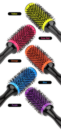 HKM-794707 Ceramic Round Hair Brush with Detachable Handle, High-Temperature Resistant, 50mm Diameter, Suitable for All Hair Types