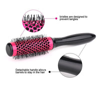 HKM-794707 Ceramic Round Hair Brush with Detachable Handle, High-Temperature Resistant, 50mm Diameter, Suitable for All Hair Types