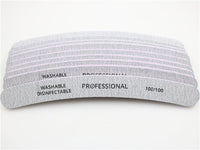 HKM-645587 Curved Professional Nail File Set - 100/100, 100/180, 80/80 Grits for Perfect Manicures