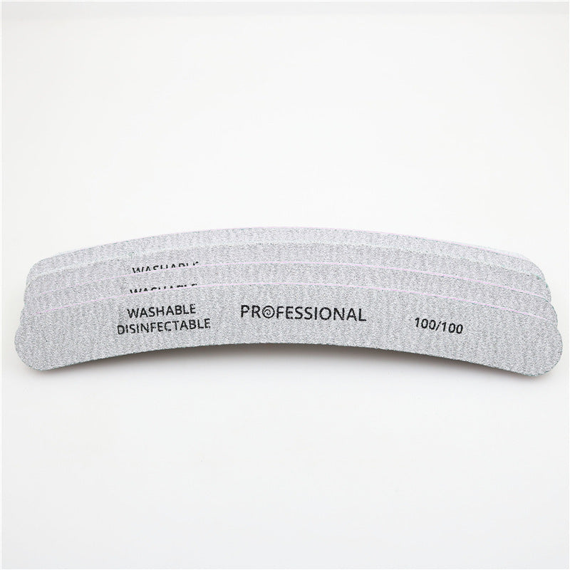 HKM-645587 Curved Professional Nail File Set - 100/100, 100/180, 80/80 Grits for Perfect Manicures