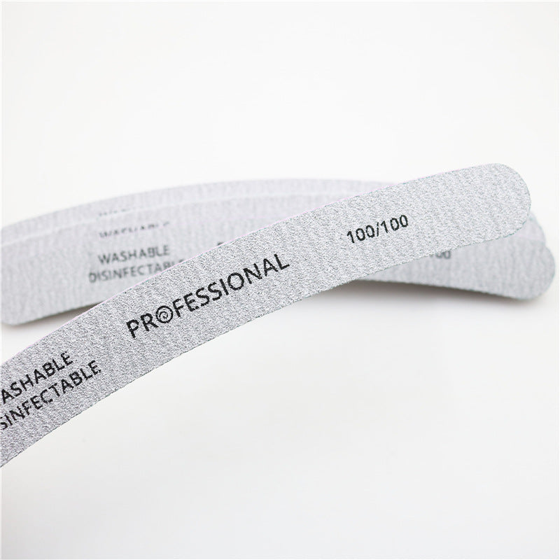 HKM-645587 Curved Professional Nail File Set - 100/100, 100/180, 80/80 Grits for Perfect Manicures