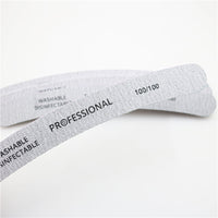 HKM-645587 Curved Professional Nail File Set - 100/100, 100/180, 80/80 Grits for Perfect Manicures