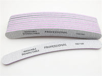 HKM-645587 Curved Professional Nail File Set - 100/100, 100/180, 80/80 Grits for Perfect Manicures