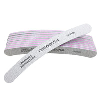 HKM-645587 Curved Professional Nail File Set - 100/100, 100/180, 80/80 Grits for Perfect Manicures