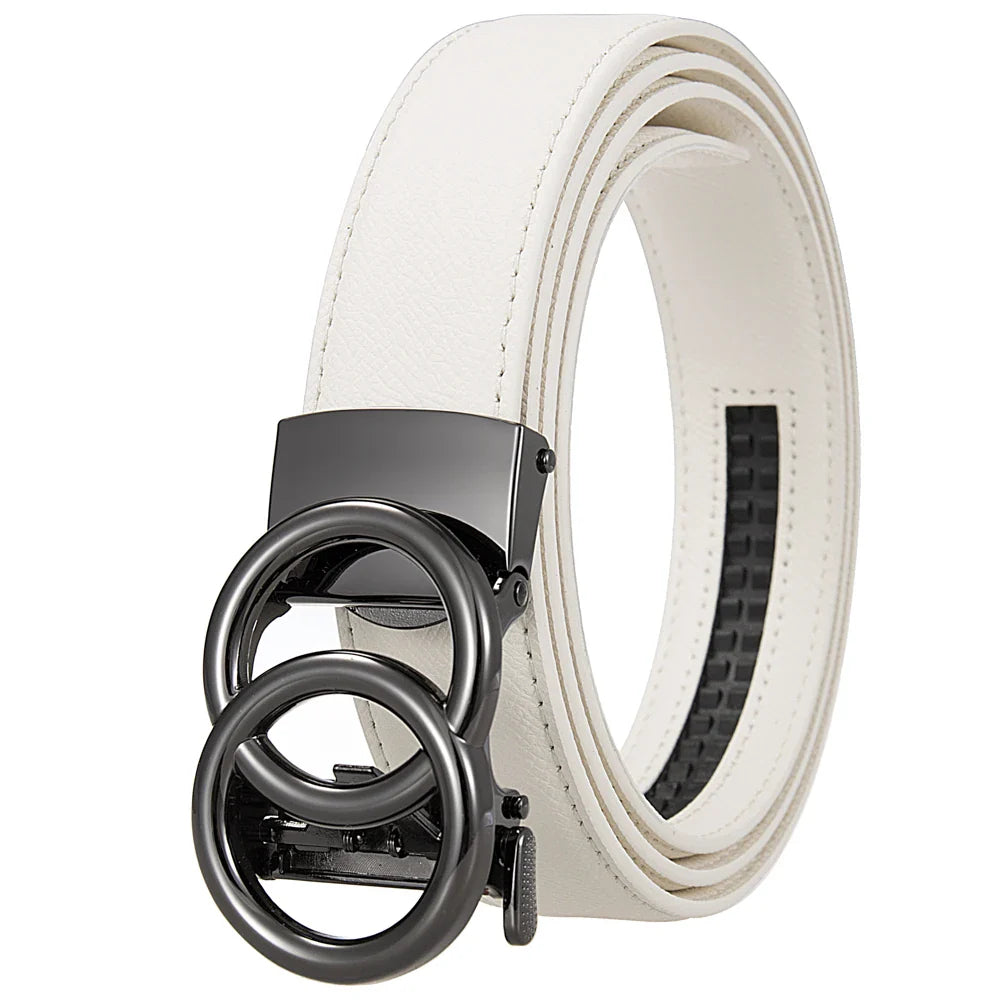 HKM-297875 Fashionable Customisable Circle Buckle PU Leather Waist Belt for Women