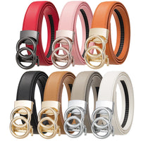 HKM-297875 Fashionable Customisable Circle Buckle PU Leather Waist Belt for Women