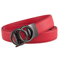 HKM-297875 Fashionable Customisable Circle Buckle PU Leather Waist Belt for Women