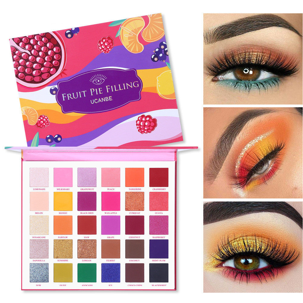 HKM-259859 Pearly Matte Fruit Pie Filling Eyeshadow Palette with 30 Vibrant Colors
