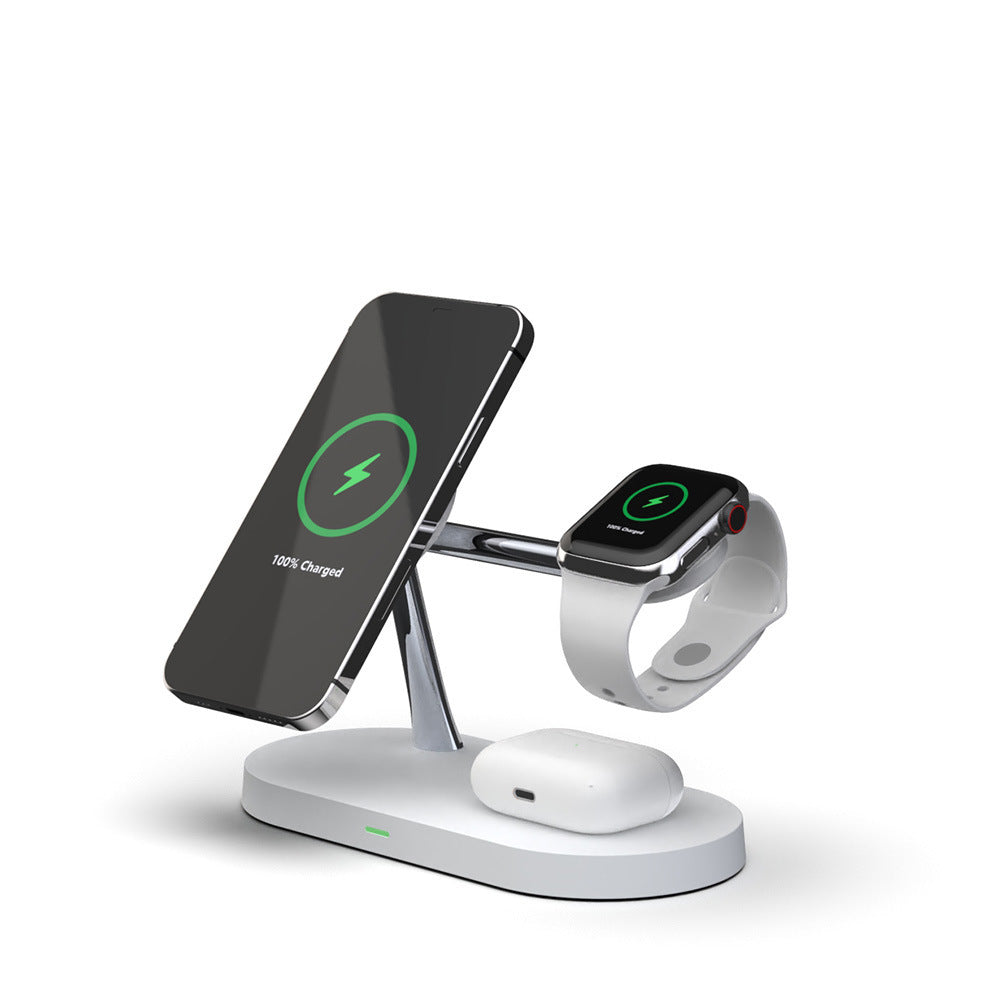 KTX-017235 3-in-1 Wireless Charger with Fast Magnetic Charging, 15W Output for Phones, Earbuds, and Smartwatches