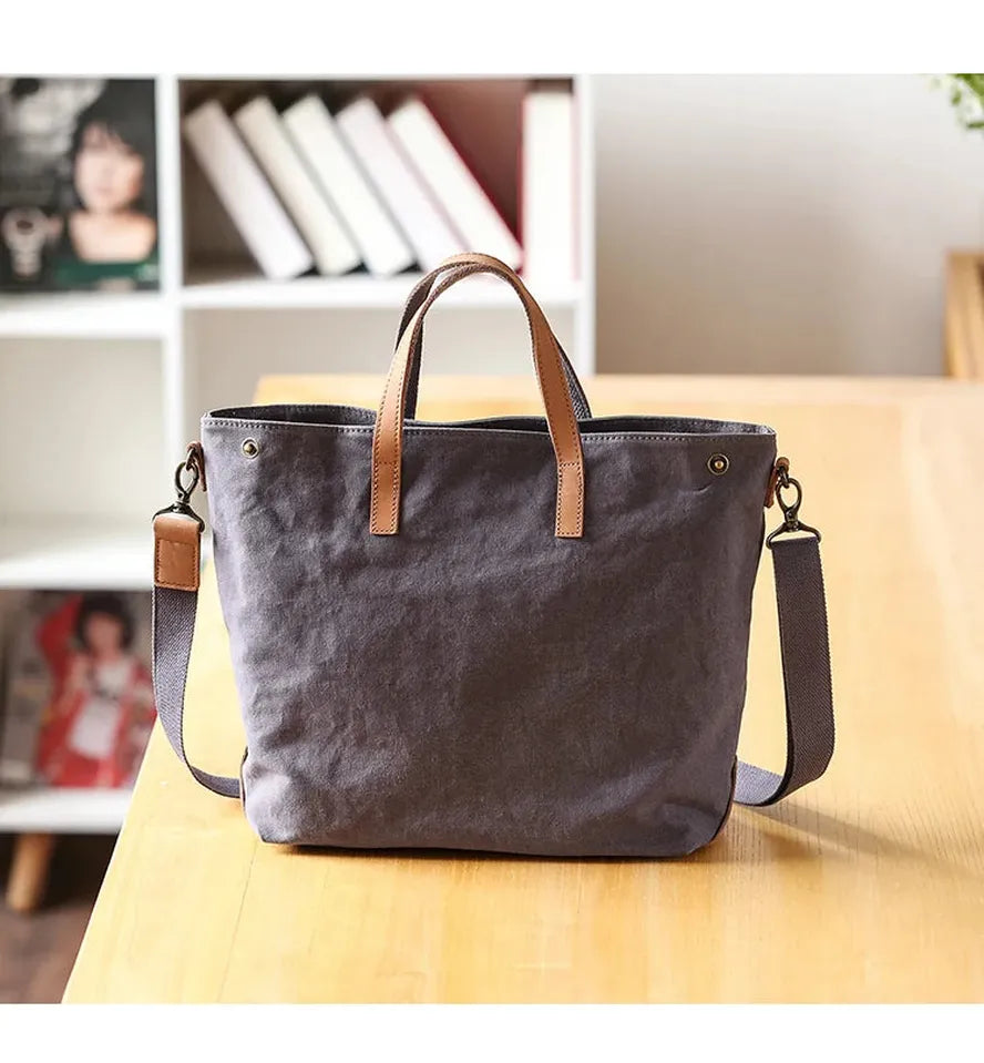 KTX-119571 Mori Series Leisure Canvas Single Shoulder Messenger Bag in Dark Grey, Khaki, Army Green, and Beige