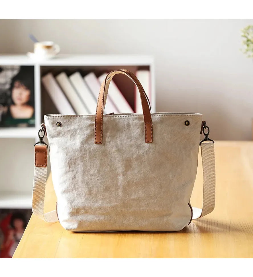 KTX-119571 Mori Series Leisure Canvas Single Shoulder Messenger Bag in Dark Grey, Khaki, Army Green, and Beige