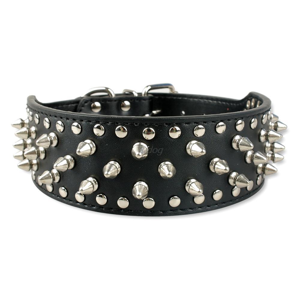 HKM-900883 Large Dog Rivet PU Leather Collar - 51x5CM to 66x5CM Sizes Available