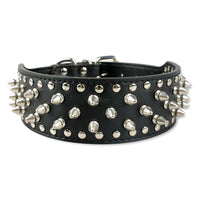 HKM-900883 Large Dog Rivet PU Leather Collar - 51x5CM to 66x5CM Sizes Available