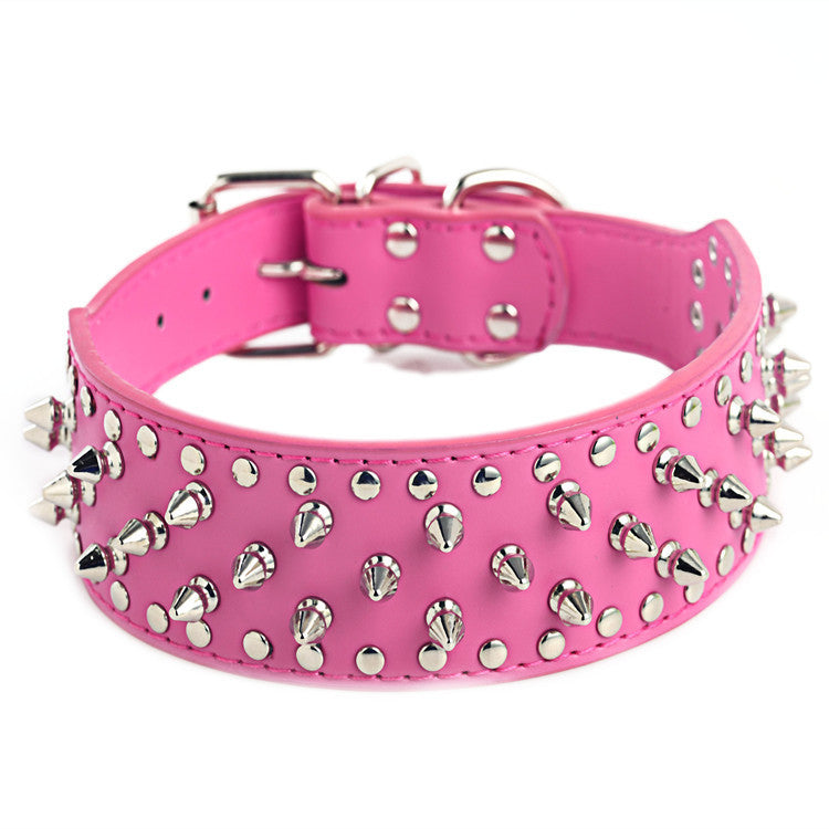HKM-900883 Large Dog Rivet PU Leather Collar - 51x5CM to 66x5CM Sizes Available