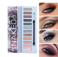 HKM-898259 12-Color Natural Finish Eyeshadow Palette with Silky Shine and Nourishing Ingredients