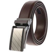 HKM-115923 Automatic Ratchet Buckle Cowhide Leather Belt for Men - Model LY33-1853-1