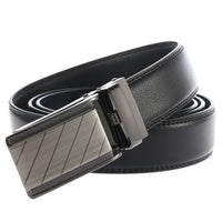 HKM-115923 Automatic Ratchet Buckle Cowhide Leather Belt for Men - Model LY33-1853-1