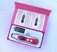 HKM-856787 Digital Beauty Moisture and Oil Tester Pen - Compact Skin Hydration Analyzer in White and Pink