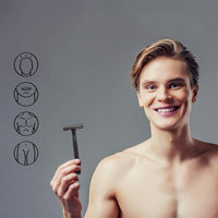 HKM-527443 Vintage Manual Metal Razor for Men - Classic Shaving Experience