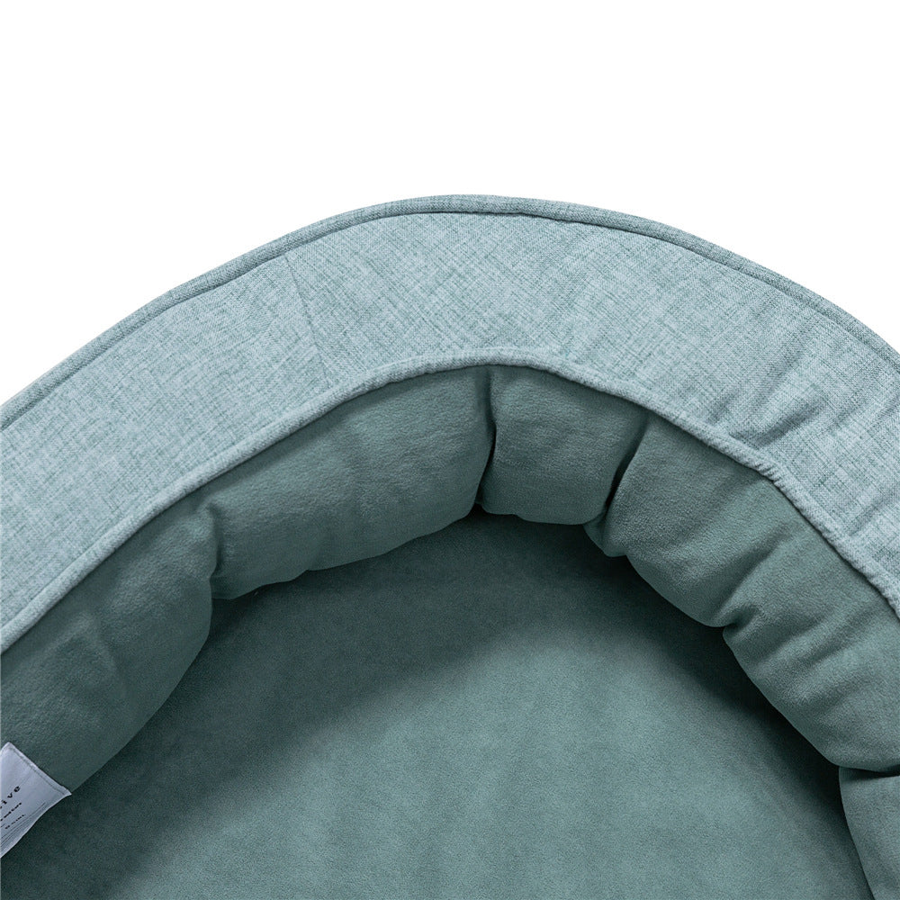 HKM-004243 Warm and Waterproof Pet Kennel Mat - Comfortable Cloth Design in Lake Blue, Available in M and L Sizes