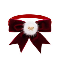 HKM-126803 Adjustable Suede Bow Tie for Pets in Dark Red, Red, Green, and White - Suitable for All Seasons