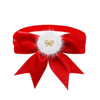 HKM-126803 Adjustable Suede Bow Tie for Pets in Dark Red, Red, Green, and White - Suitable for All Seasons