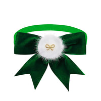 HKM-126803 Adjustable Suede Bow Tie for Pets in Dark Red, Red, Green, and White - Suitable for All Seasons