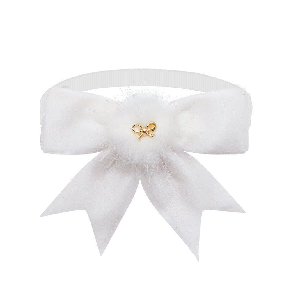 HKM-126803 Adjustable Suede Bow Tie for Pets in Dark Red, Red, Green, and White - Suitable for All Seasons