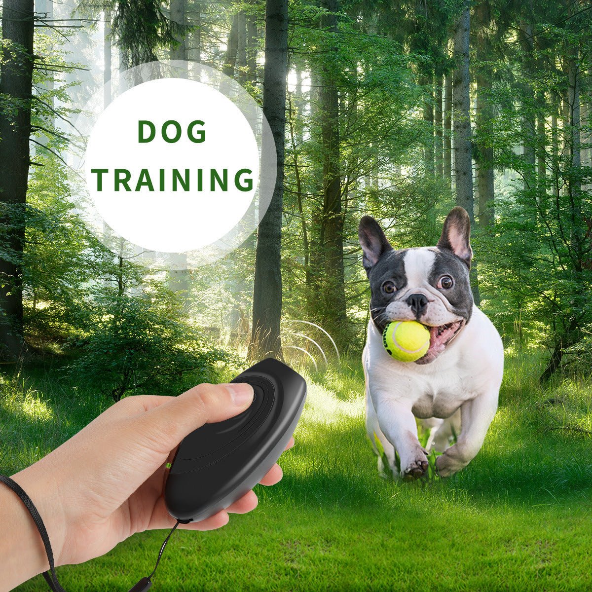 HKM-811411 Ultrasonic Bark Control Dog Trainer Device - Portable Plastic Repeller in Black and Gray
