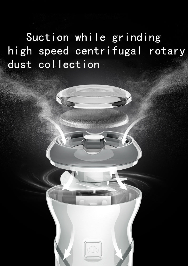 HKM-379923 Portable Wireless Electric Foot Grinder with Coarse and Fine Sand Grinding Heads, 50-Minute Battery Life