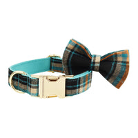 HKM-931987 Green Retro Pet Collar and Leash Set with Bow and Vest ¨C Four-Piece Dog Accessory Kit