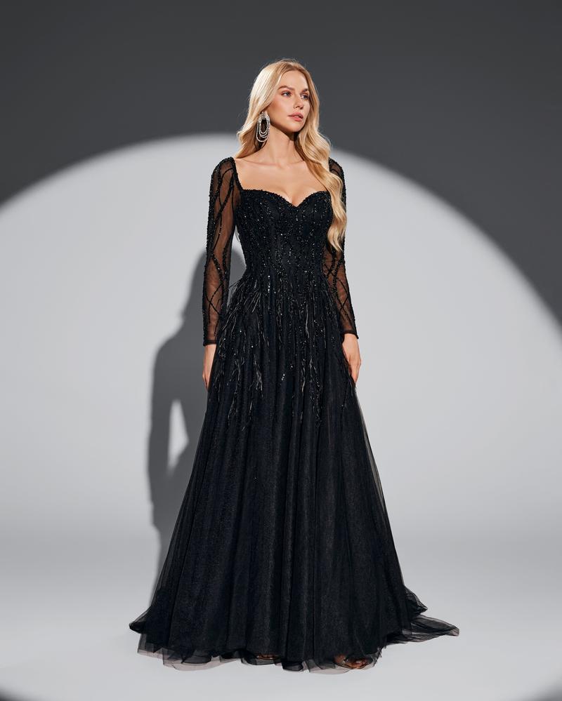 HKM-463699 Elegant Black Women's Evening Dress EZ25058 for Special Occasions