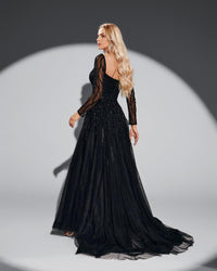 HKM-463699 Elegant Black Women's Evening Dress EZ25058 for Special Occasions