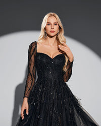 HKM-463699 Elegant Black Women's Evening Dress EZ25058 for Special Occasions