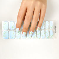 HKM-870355 Korean Semi Cured Nail Stickers for Easy Application with Nail Polish Glue