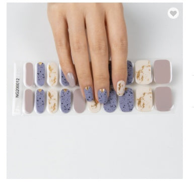HKM-870355 Korean Semi Cured Nail Stickers for Easy Application with Nail Polish Glue