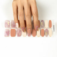 HKM-870355 Korean Semi Cured Nail Stickers for Easy Application with Nail Polish Glue