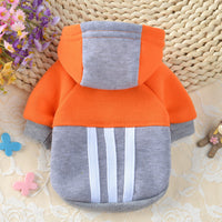 HKM-150867 Fleece Hooded Contrast Sweater for Dogs - Cotton Blend, Casual Style in Blue, Gray, Yellow