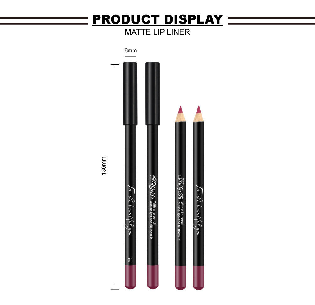 HKM-924435 Matte Lip Liner in 12 Versatile Shades for All Skin Types