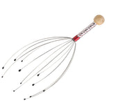 HKM-491219 Octopus Head Massager with Wooden Handle and Stainless Steel Claws for Scalp Relaxation and Blood Circulation