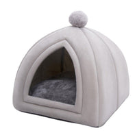 HKM-260627 Cozy Indoor Folding Cat House - Warm Wool Nest for Small to Medium Pets