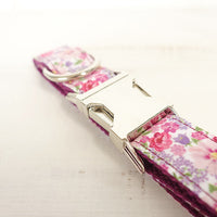 HKM-356499 Purple Flower Pattern Durable Dog Collar - Available in Multiple Sizes